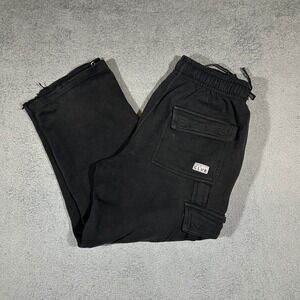 Pro Club Heavyweight Fleece Black Cargo Sweatpants Mens Medium #2180